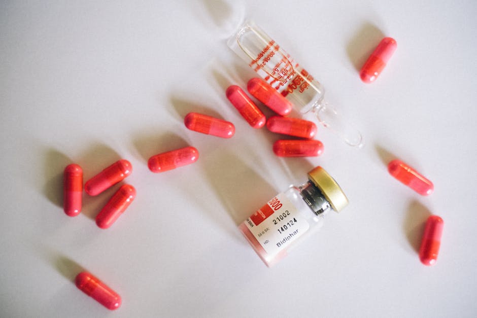 vitamin C ampoules supplement bottles pharmacy
